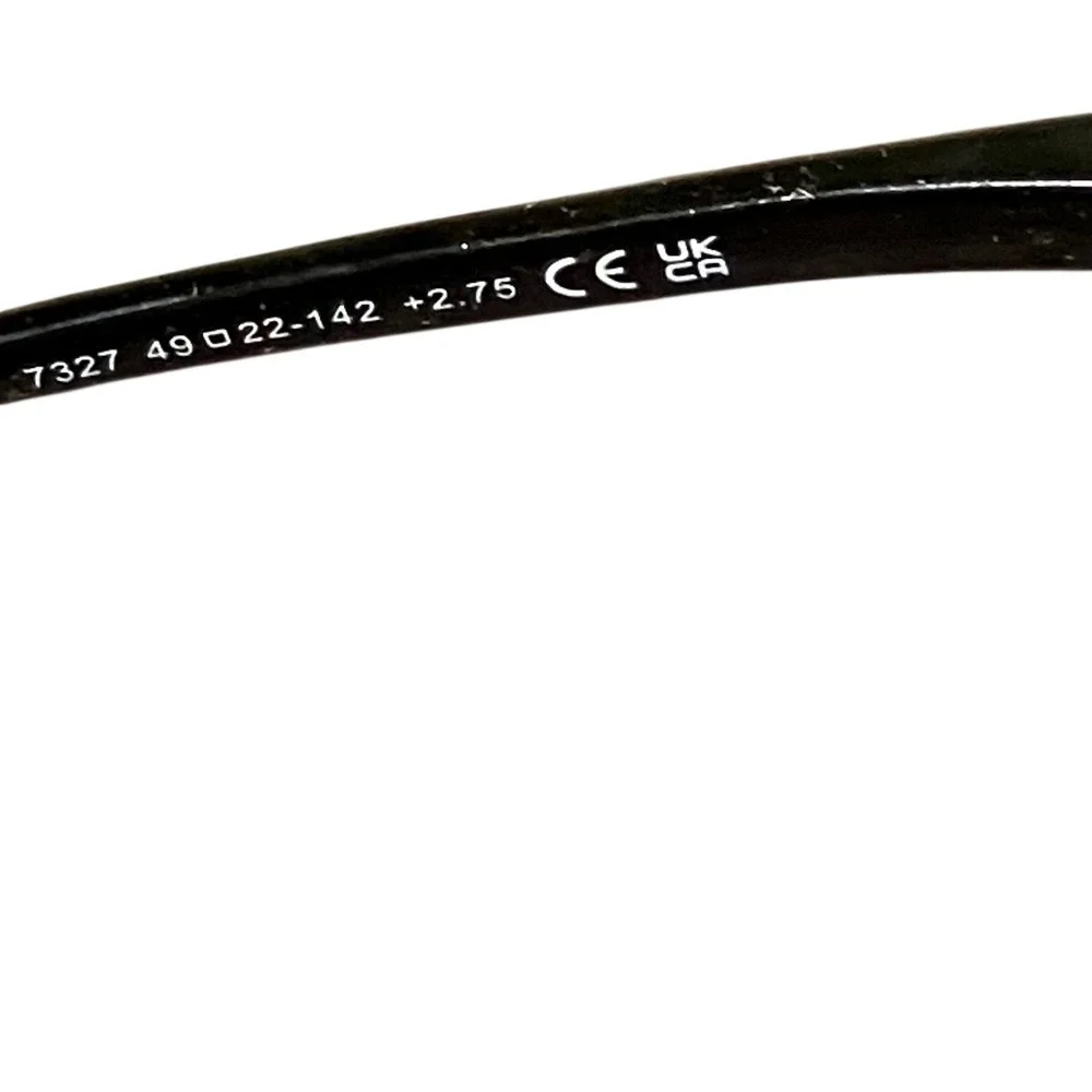 Reading Glasses Women +2.75 Black Excellent 7327 Rectangular 49-22-142